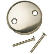 Two-Hole Brushed Nickel Bath Drain Face Plate