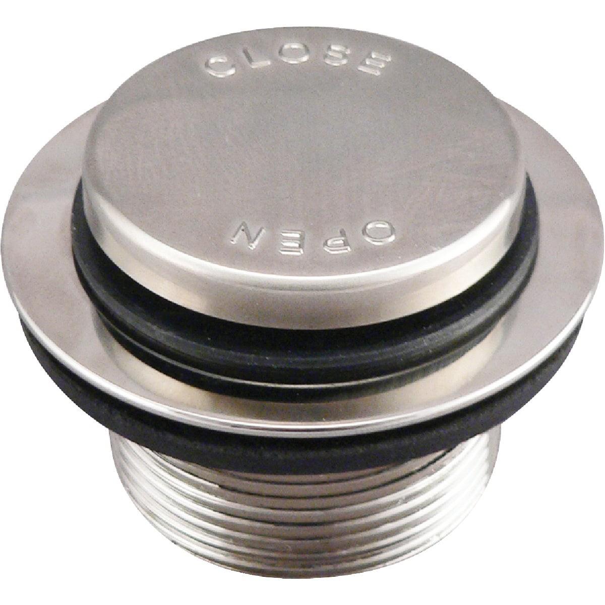Foot Lok Stop Bathtub Drain Stopper with Brushed Nickel Finish