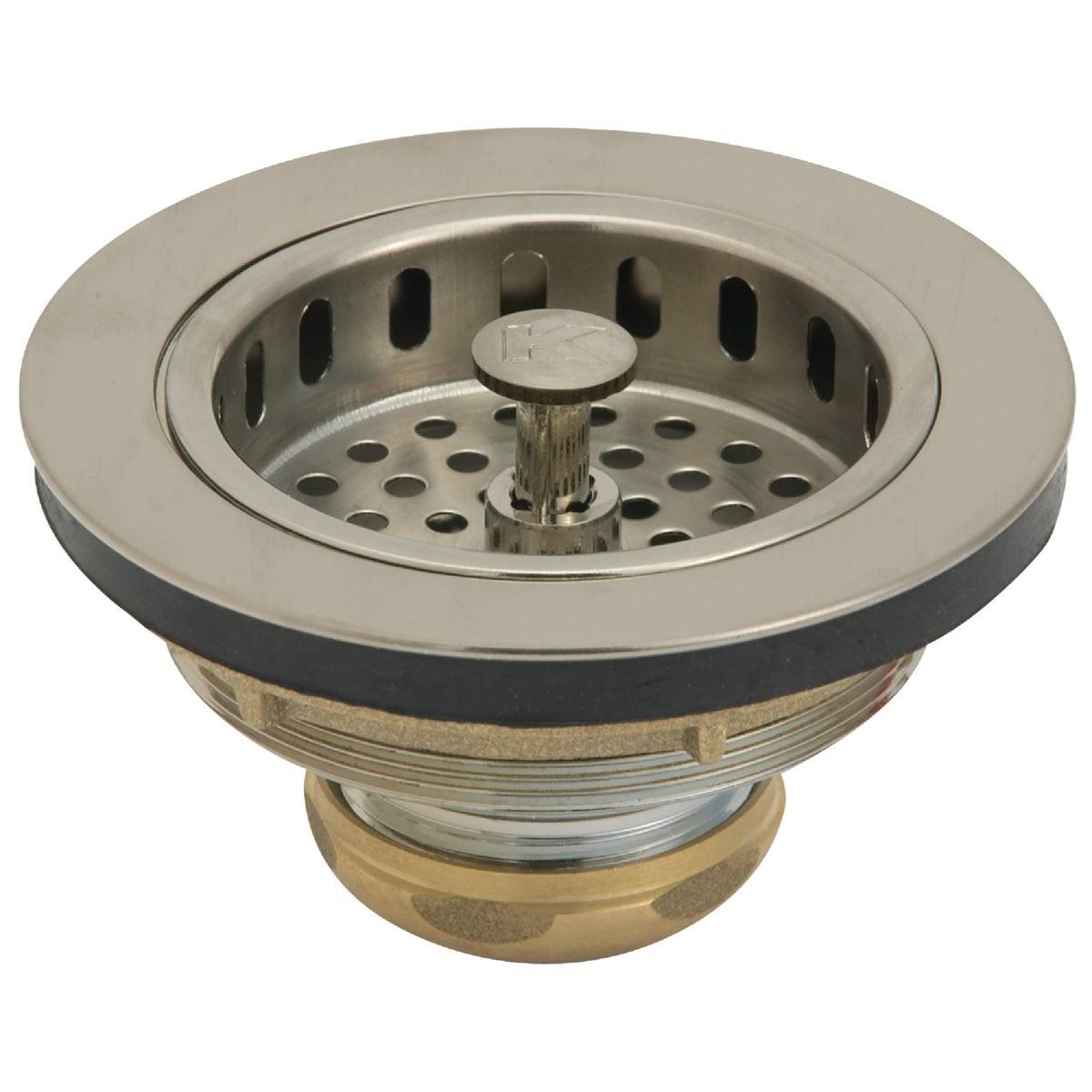 3-1/2 In. Brushed Nickel Adjustable Post Basket Strainer Assembly