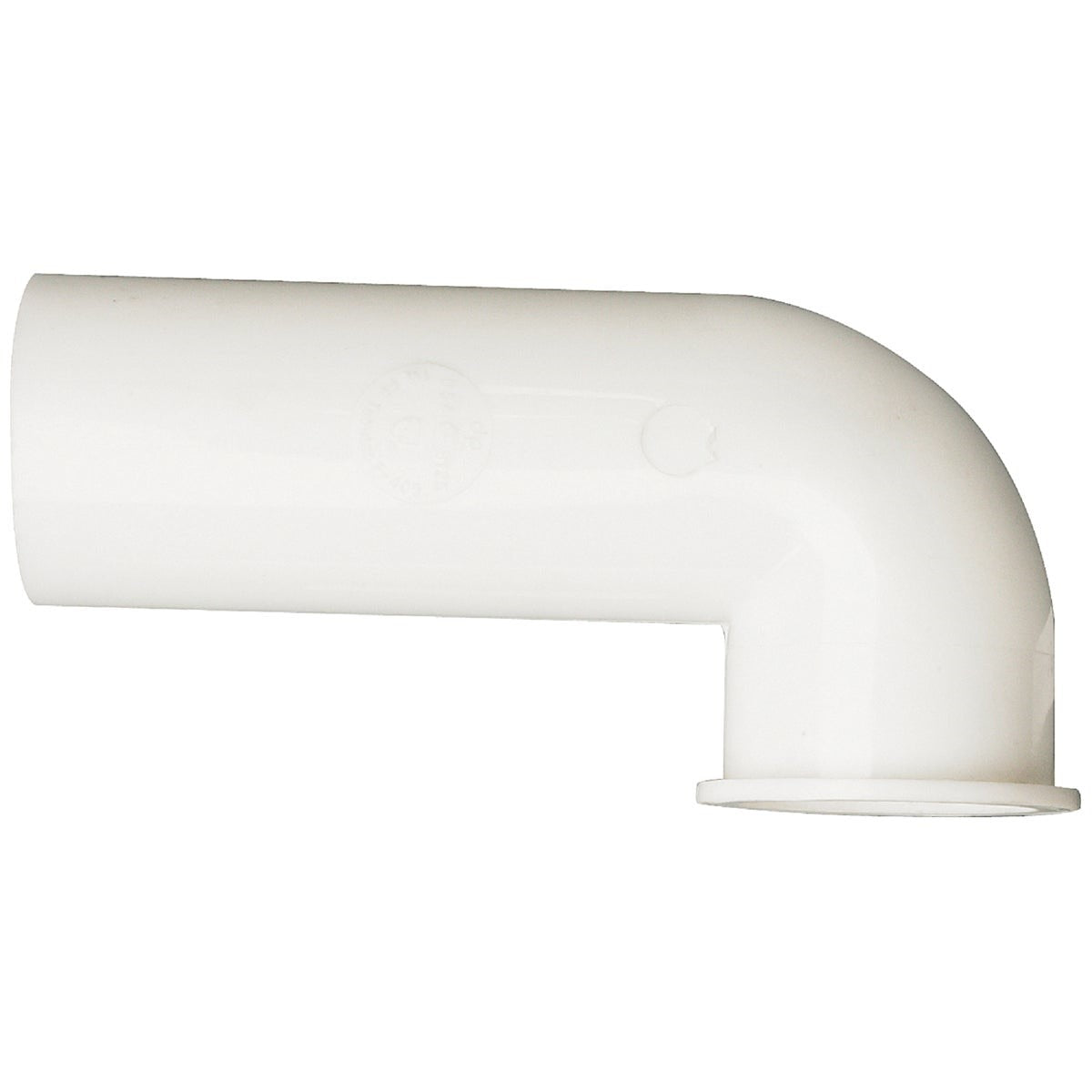 4 L (Flanged Inlet) White Plastic Disposer Elbow