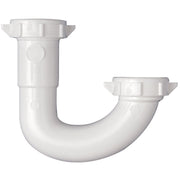 1-1/4" White Plastic J-Bend, Carded