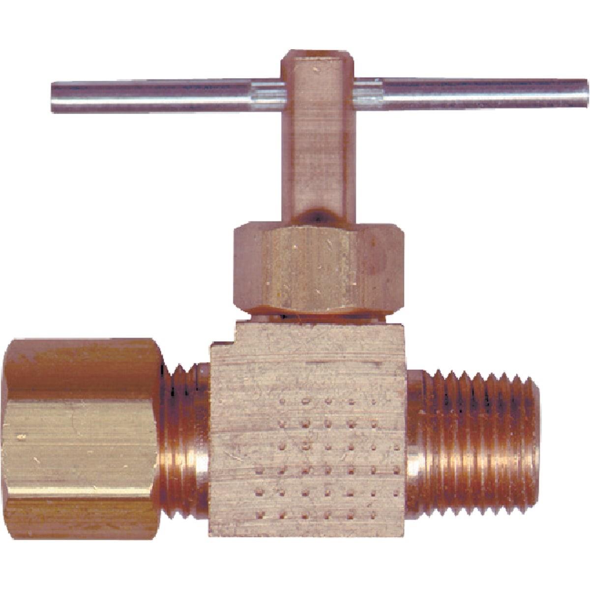 1/8 In. MIP x 1/4 In.OD Brass Straight Tap Valve