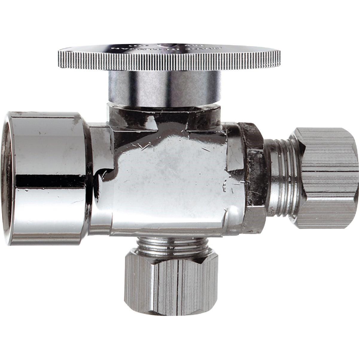 1/2 In. FIP x 3/8 In. OD x 3/8 In. OD Quarter Turn Angle Valve
