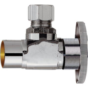 1/2 In. Sweat 3/8 In. OD Compression Quarter Turn Angle Valve