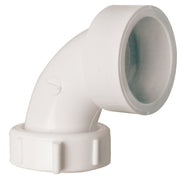 1-1/2 In. White Poly Vinyl Chloride Drain Elbow