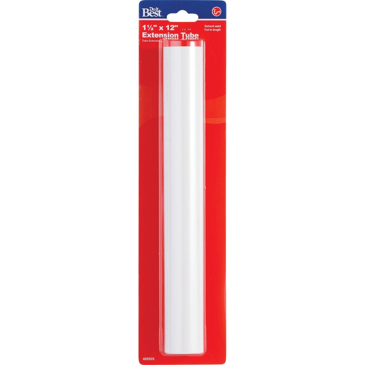 1-1/2 In. x 12 In. White Plastic Extension Tube