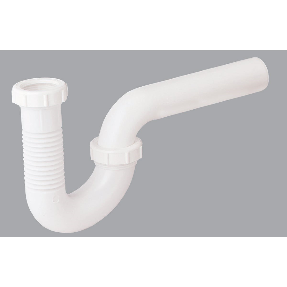 1-1/2 In., 1-1/4 In. White Plastic Flexible P-Trap