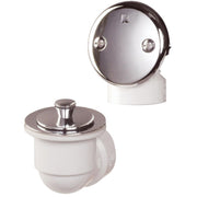 Schedule 40 PVC Bathtub Drain Stopper with Polished Chrome Lift 'N Turn