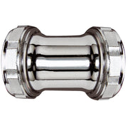 Double Slip 1-1/4 In. Chrome-Plated Brass Straight Coupling