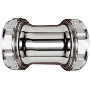 Double Slip 1-1/2 In. Chrome-Plated Brass Straight Coupling