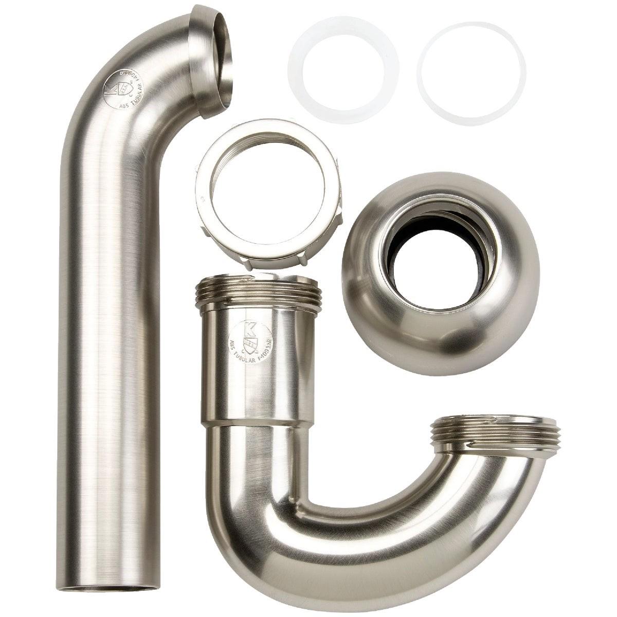 Keeney 1-1/2 in. ABS Decorative Brushed Nickel P-Trap with 1-1/4 in. Reducer Washer