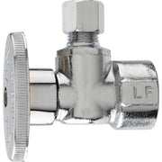 1/2 In. FIP x 1/4 In. OD Chrome-Plated Brass Quarter Turn Angle Valve