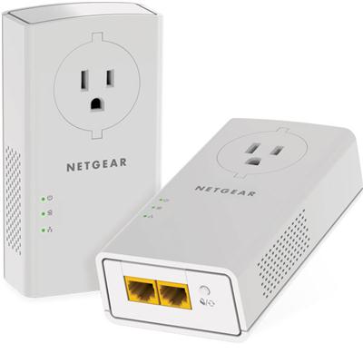 Netgear PowerLine AV2 1200Mbps Adapter Kit with Filtered Power Socket Pass