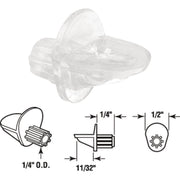 Prime-Line 1/4 In. Dia. x 11/16 In. L. Clear Butyrate Shelf Support (8 Count)