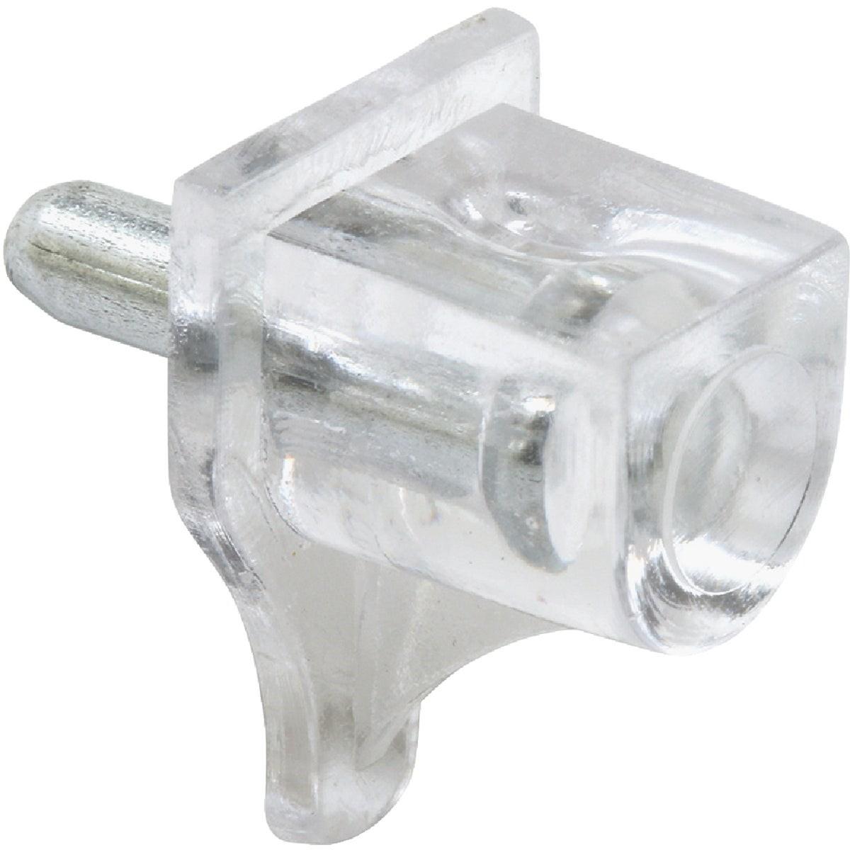 Prime-Line 3mm Clear Plastic with Metal Stem Shelf Support (8-Count)
