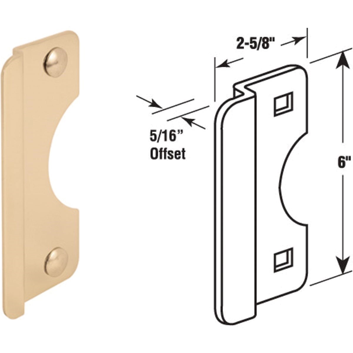 Defender Security 6 In. Polished Brass Steel Entry Door Latch Guard