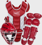 Rawlings Players 3 Series Junior Catchers Set - Scarlet/White