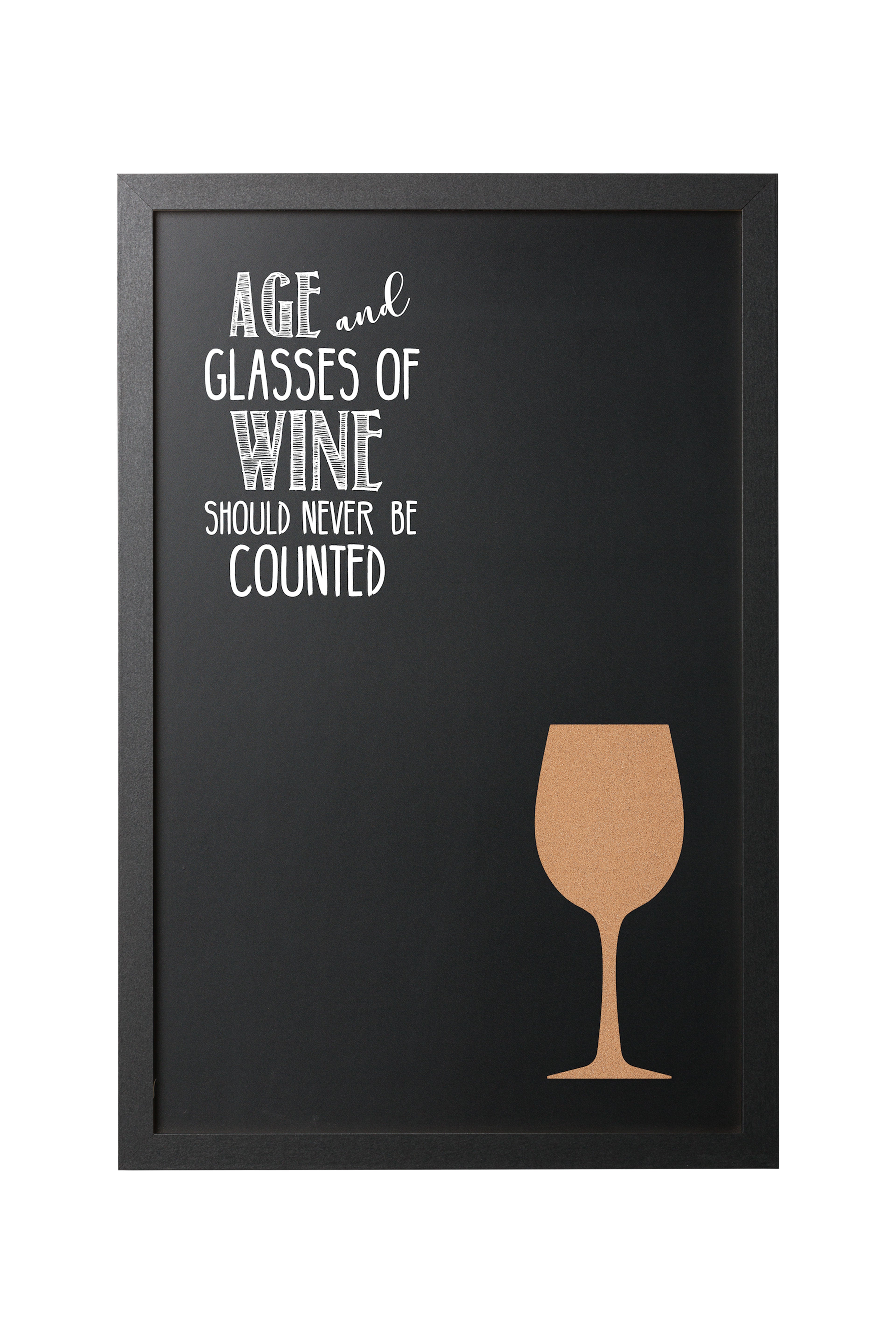 MasterVision Vino Combo Quote Wallmount Chalkboard 16x24" Black Frame