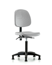 Polyurethane Chair - Medium Bench Height with Medium Back, Seat Tilt, & Stationary Glides in Gray Polyurethane