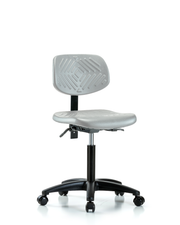 Polyurethane Chair - Medium Bench Height with Casters in Gray Polyurethane