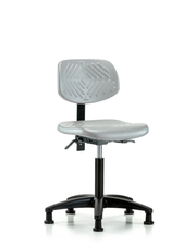 Polyurethane Chair - Medium Bench Height with Stationary Glides in Gray Polyurethane