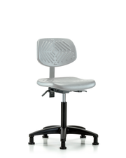 Polyurethane Chair - Medium Bench Height with Seat Tilt & Stationary Glides in Gray Polyurethane