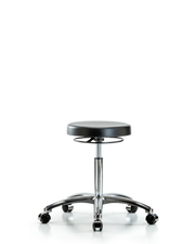 Polyurethane Stool Chrome - Medium Bench Height with Casters