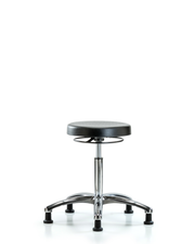 Polyurethane Stool Chrome - Medium Bench Height with Stationary Glides