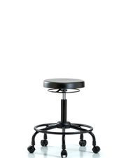 Polyurethane Stool - Medium Bench Height with Round Tube Base & Casters