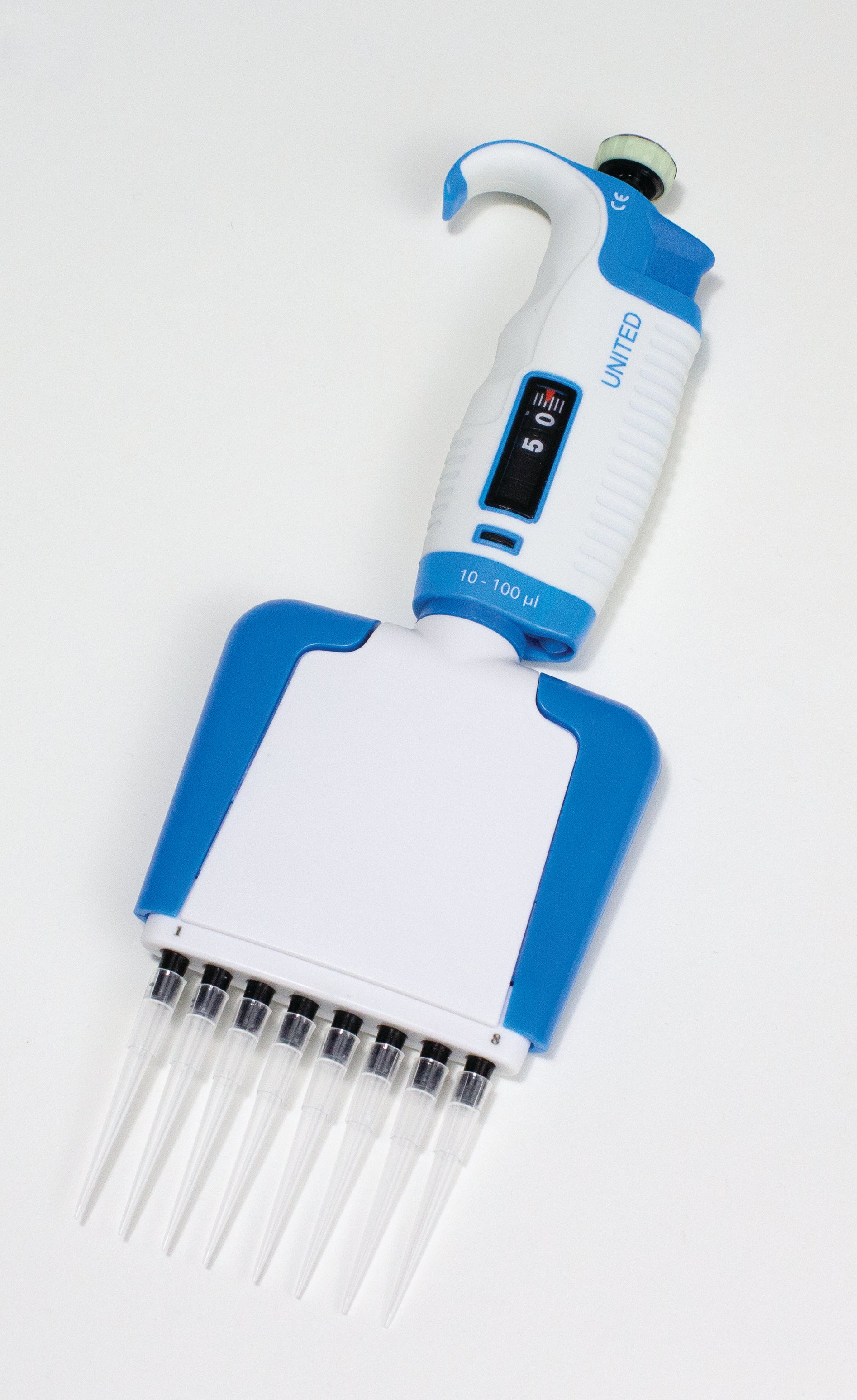 United Scientific® Multichannel Micropipettes, 8 Channel, 0.5 - 10 uL