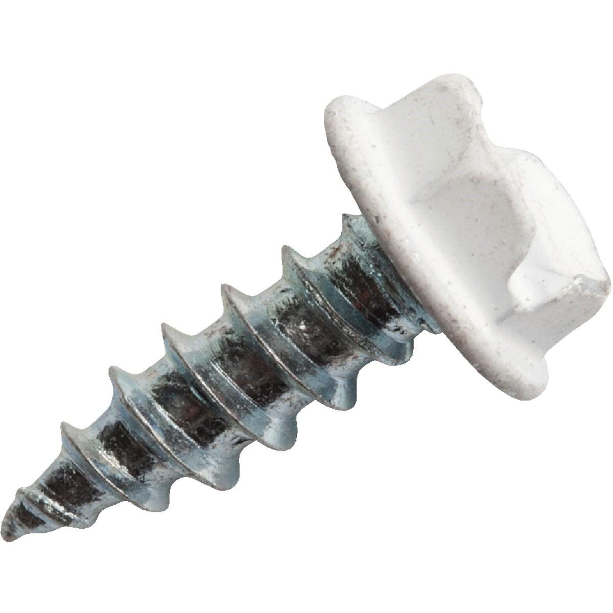 #8 x 1/2 In. White Slotted Hex Washer Head Screw (100 Ct.)