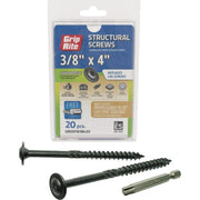 Grip-Rite PrimeGuard Plus 3/8 In. x 4 In. Flat Washer Head Structure Screw (20-Count)