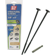 Grip-Rite PrimeGuard Plus 3/8 In. x 8 In. Flat Washer Head Structure Screw (20-Count)