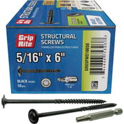 Grip-Rite PrimeGuard Plus 5/16 In. x 6 In. Flat Washer Head Structure Screw (50-Count)