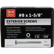 Grip-Rite PrimeGuard Max 1-5/8 In. T20 Star Drive Trim Head Stainless Steel Deck Screw (1 Lb.)