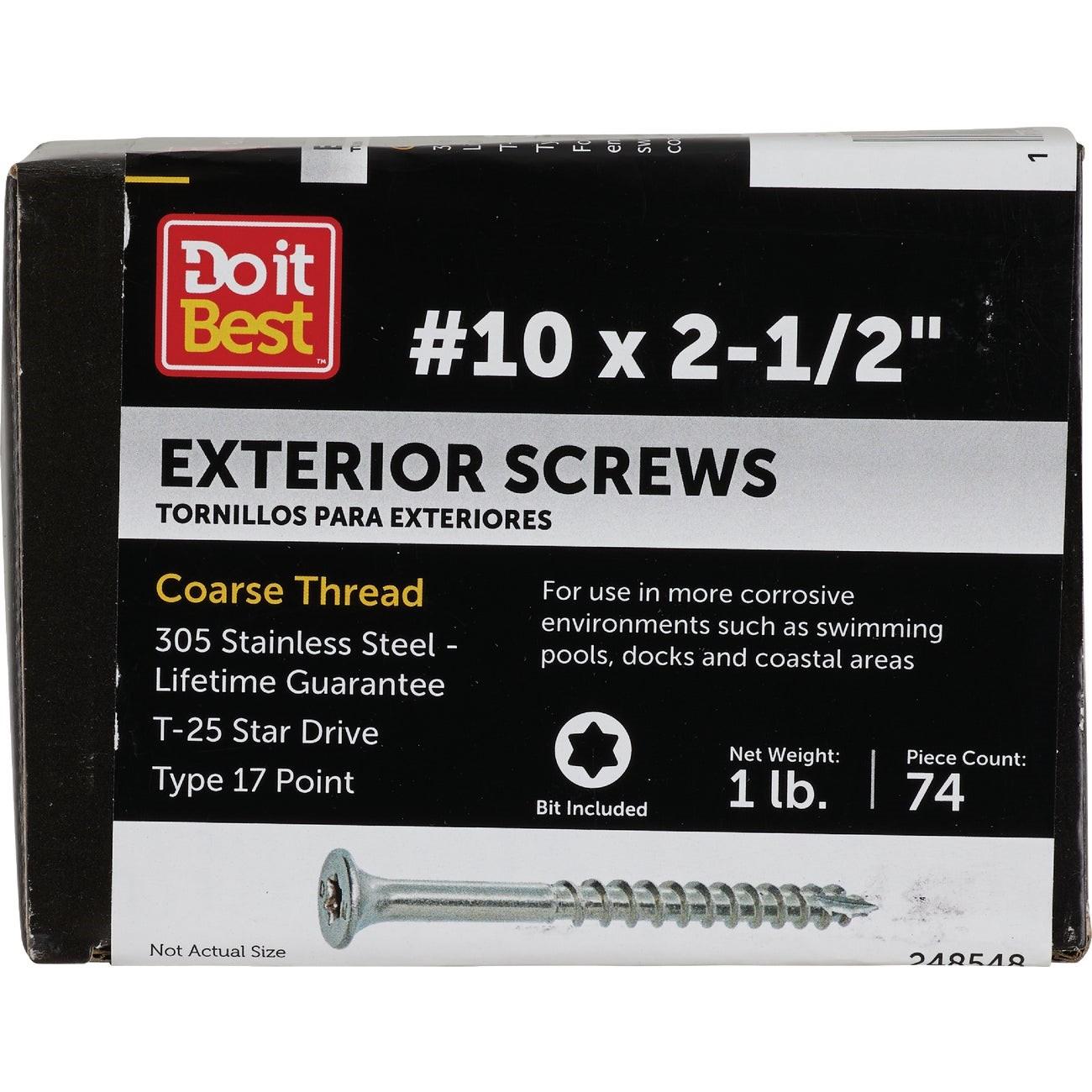 Grip-Rite PrimeGuard Max 2-1/2 In. T25 Star Drive Stainless Steel Deck Screw (1 Lb.)