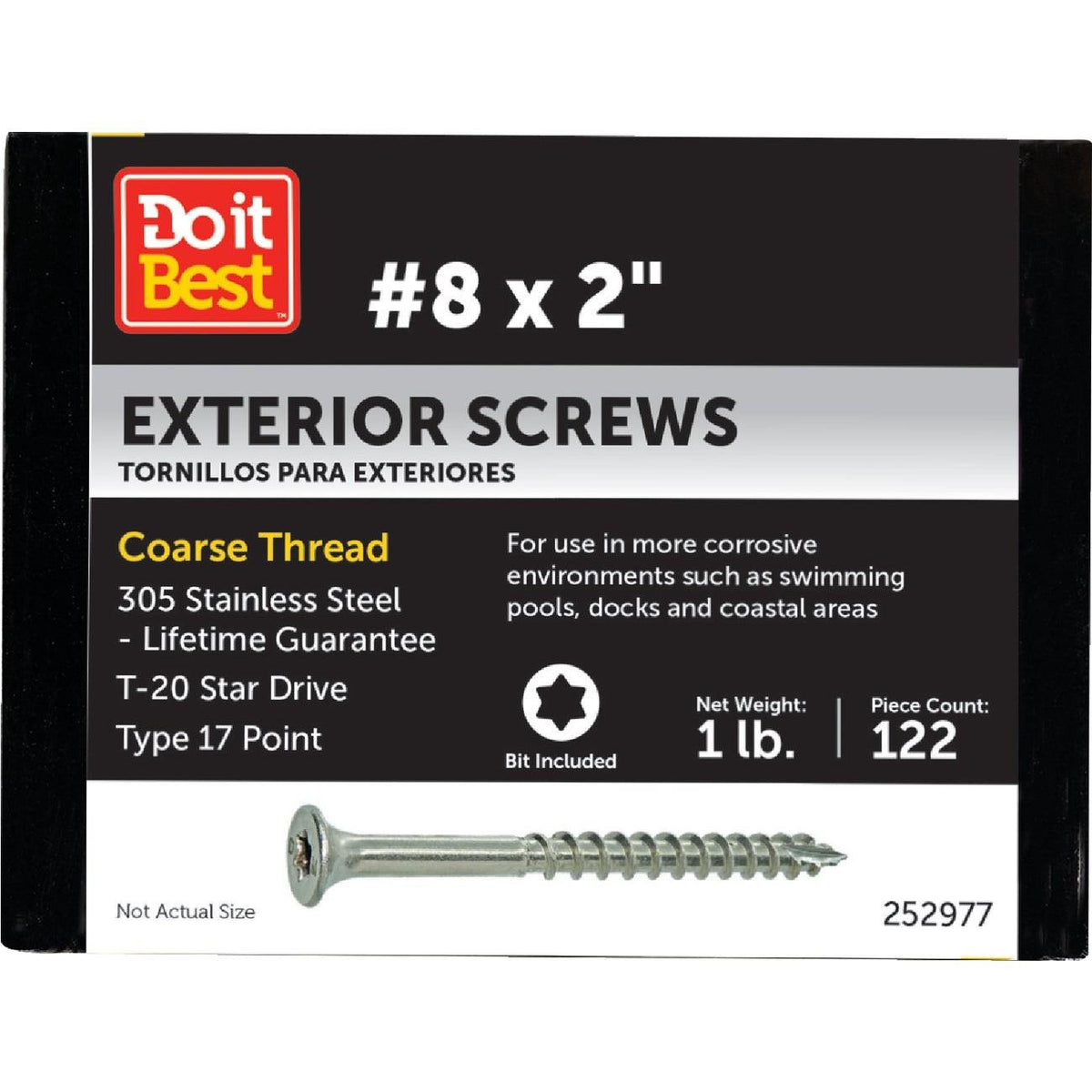 Grip-Rite PrimeGuard Max 2 In. T20 Star Drive Trim Head Stainless Steel Deck Screw (1 Lb.)