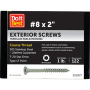 Grip-Rite PrimeGuard Max 2 In. T20 Star Drive Trim Head Stainless Steel Deck Screw (1 Lb.)