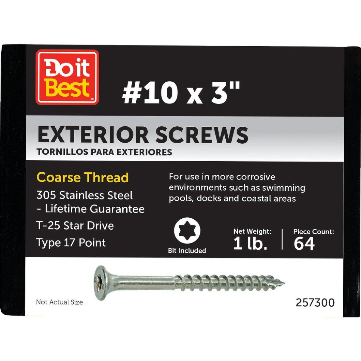 Grip-Rite PrimeGuard Max 3 In. T25 Star Drive Trim Head Stainless Steel Deck Screw (1 Lb.)