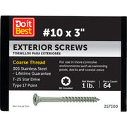 Grip-Rite PrimeGuard Max 3 In. T25 Star Drive Trim Head Stainless Steel Deck Screw (1 Lb.)