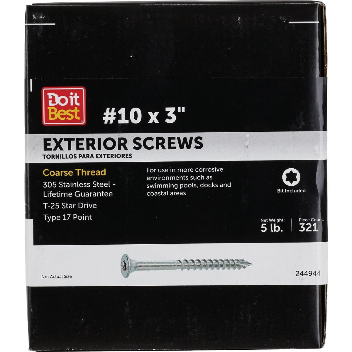 Grip-Rite PrimeGuard Max 3 In. T25 Star Drive Trim Head Stainless Steel Deck Screw (5 Lb.)