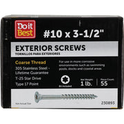 Grip-Rite PrimeGuard Max 3-1/2 In. T25 Star Drive Trim Head Stainless Steel Deck Screw (1 Lb.)