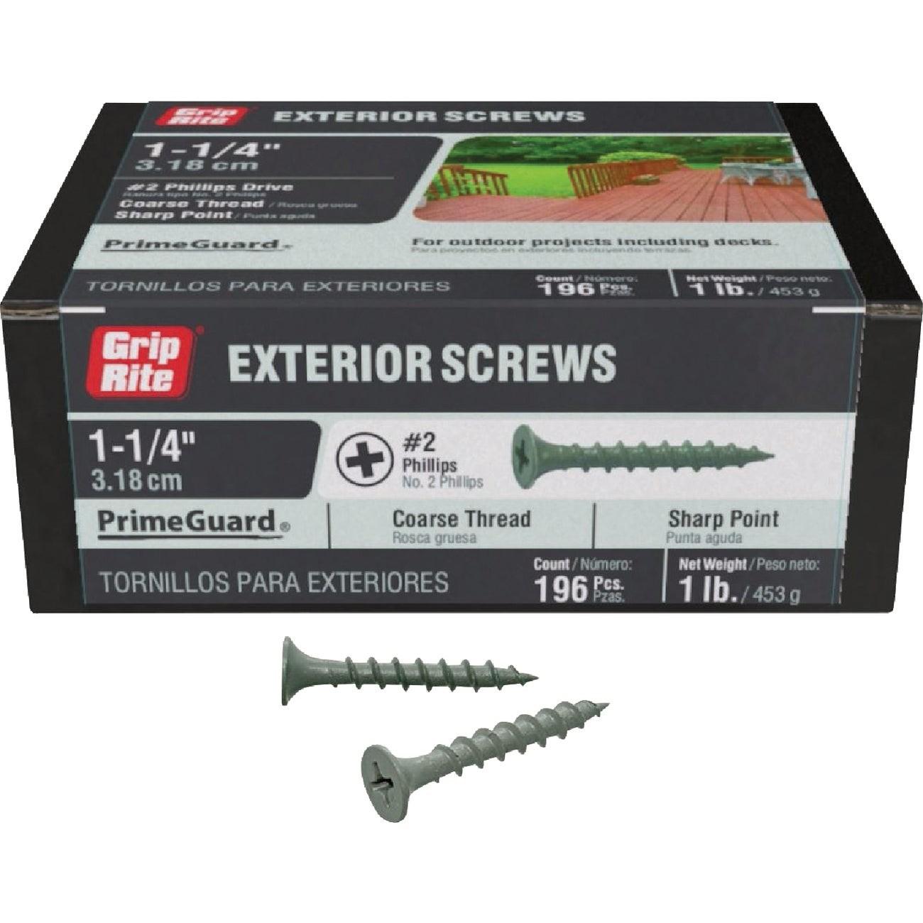 Grip-Rite PrimeGuard #10 x 1-1/4 In. Exterior Screw (1 Lb.)