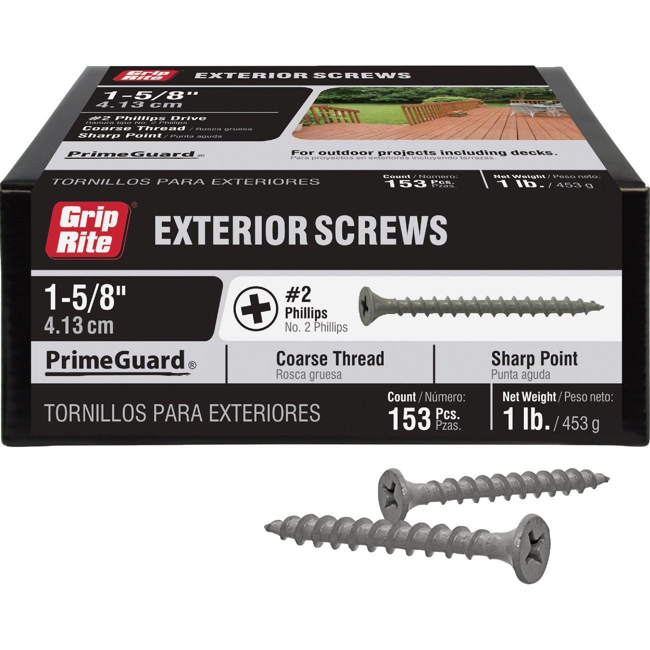 Grip-Rite PrimeGuard #10 x 1-5/8 In. Exterior Screw (1 Lb.)