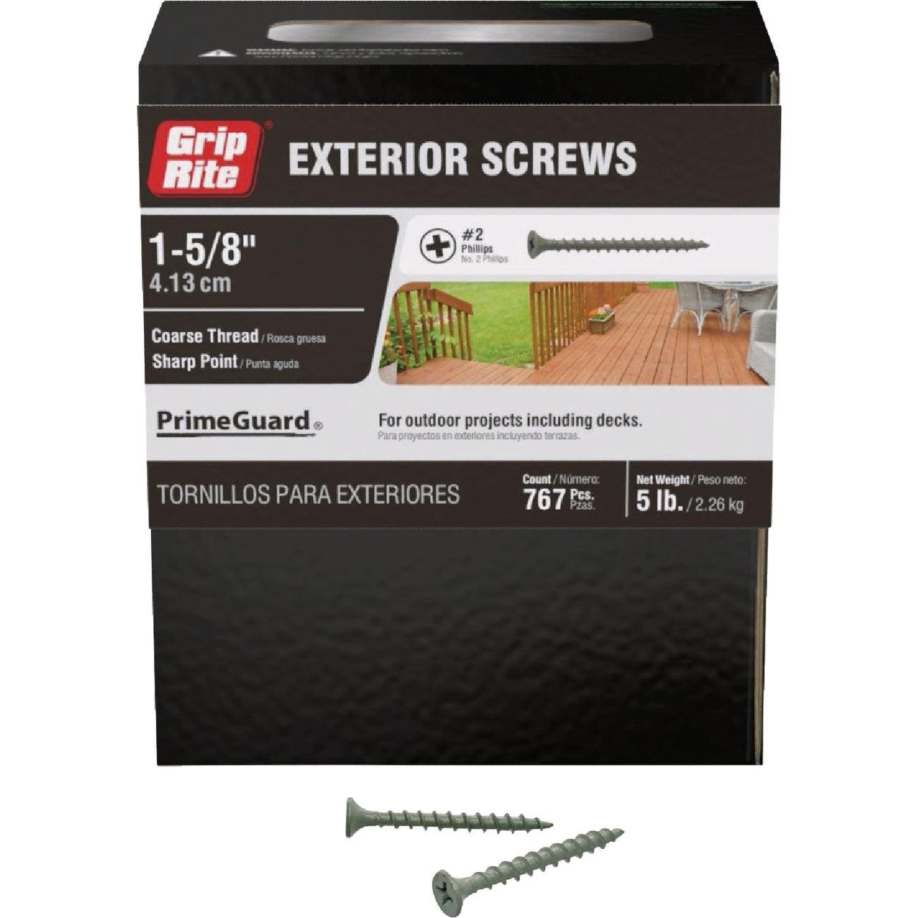 Grip-Rite PrimeGuard #10 x 1-5/8 In. Exterior Screw (5 Lb.)