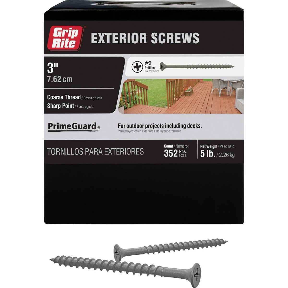 Grip-Rite PrimeGuard #10 x 3 In. Exterior Screw (5 Lb.)