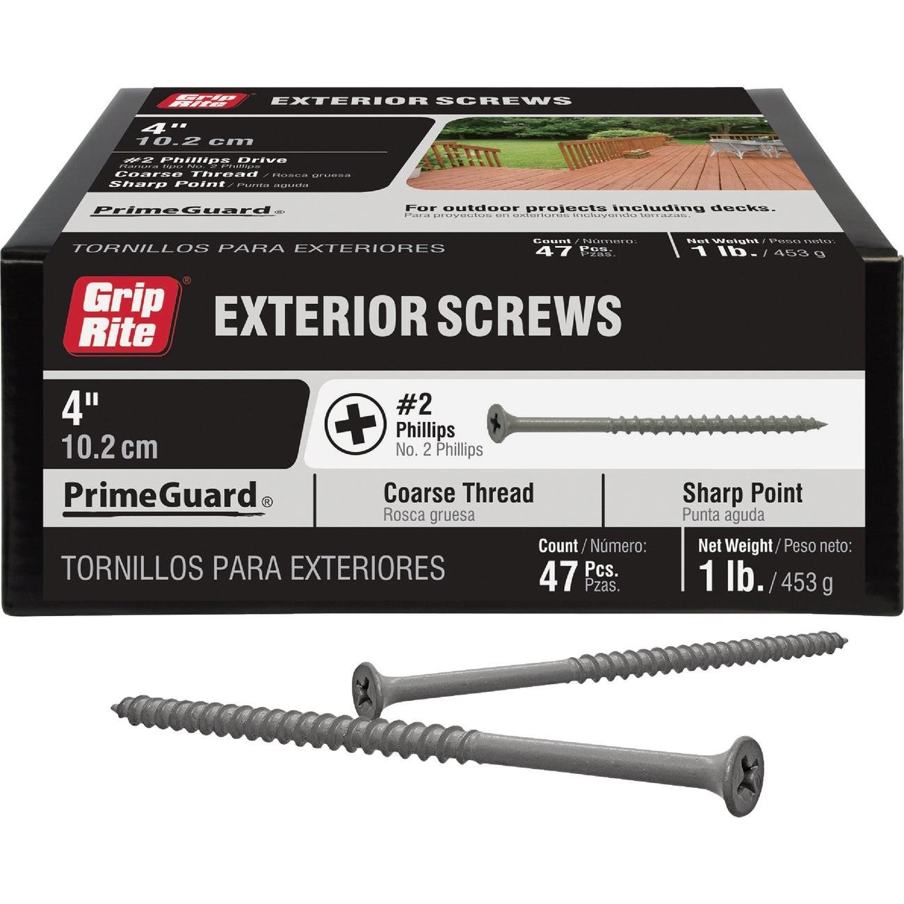 Grip-Rite PrimeGuard #10 x 4 In. Exterior Screw (1 Lb.)
