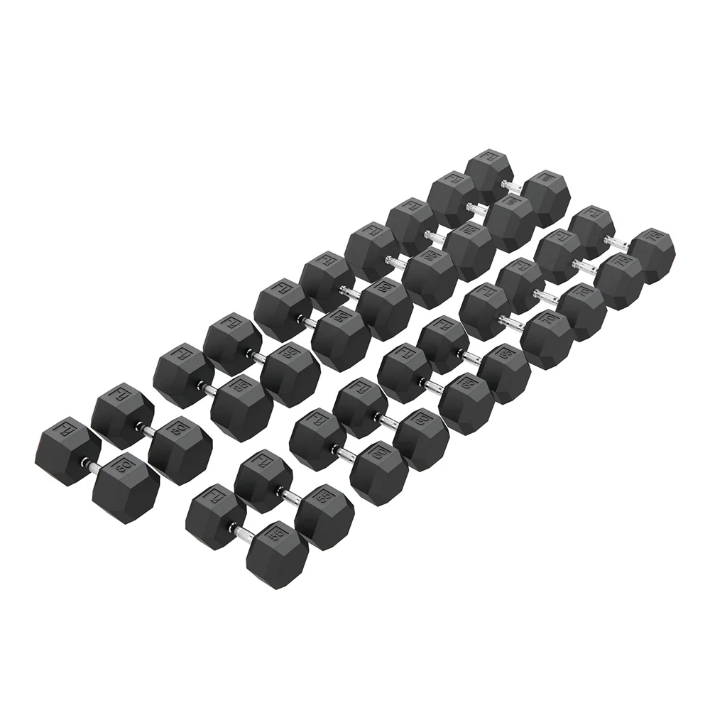 Power Systems Rubber Hex Dumbbell Kit 5-50 lbs.