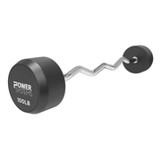 Power Systems Curved Handle Pro Style Rubber Fixed Barbell Custom 100 lb