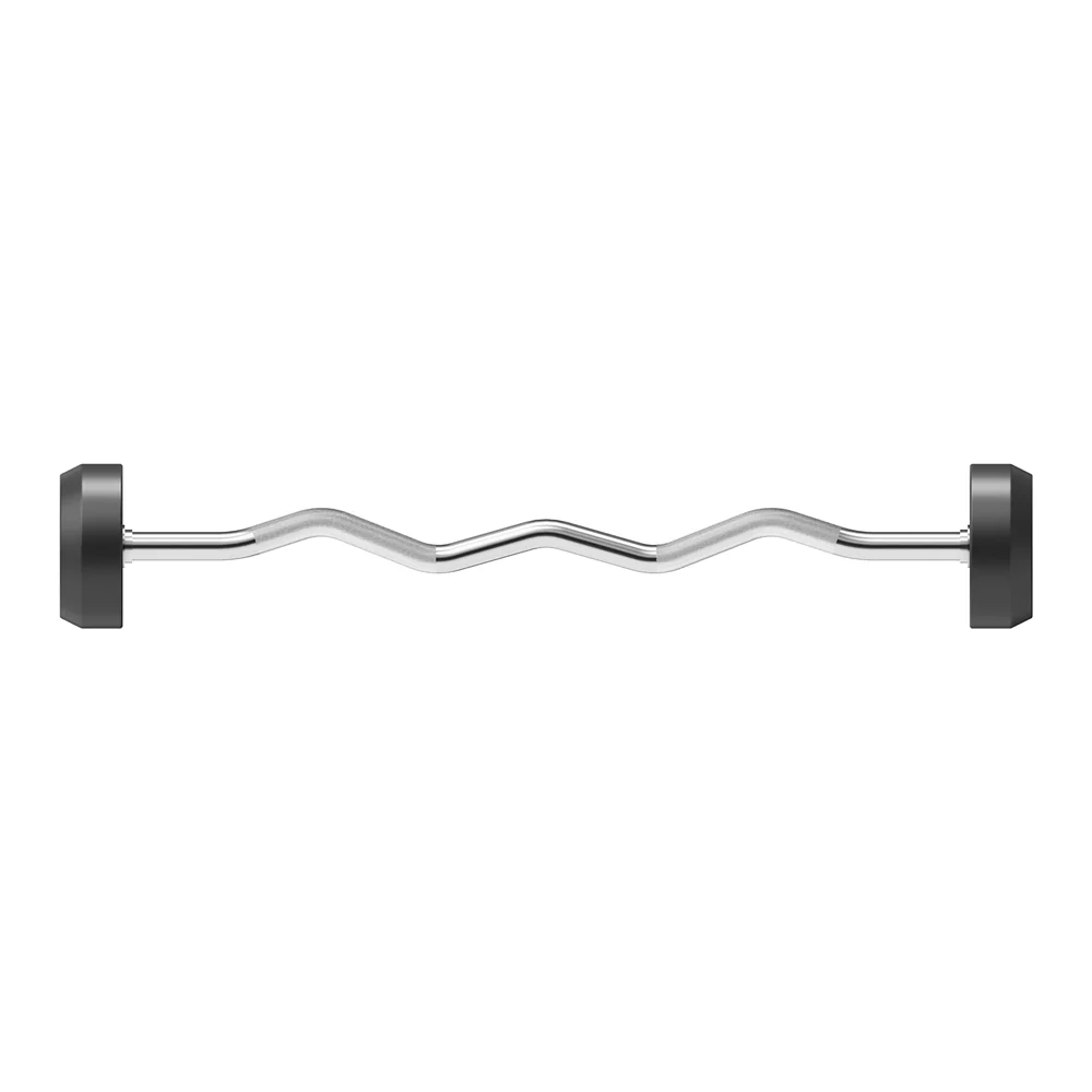 Power Systems Curved Handle Pro Style Rubber Fixed Barbell Custom 110 lb